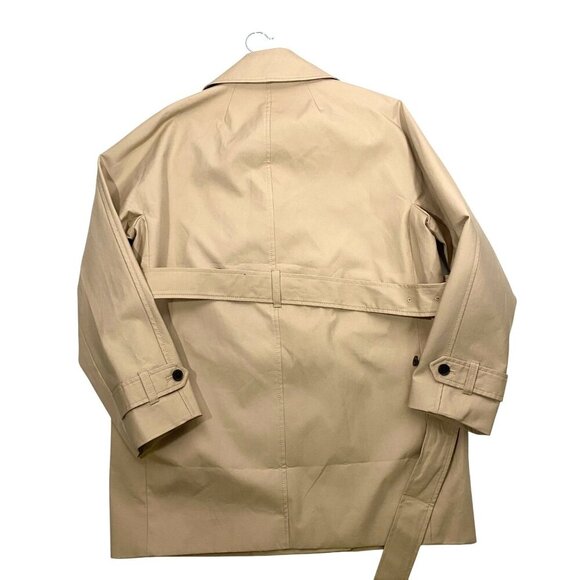 J.Crew Womens Double-Breasted Belted short Trench Coat XS Beige Cotton Outerwear - Picture 3 of 11